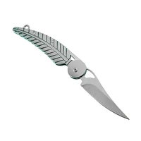 stainless steel sharp blade feather pocket knife willow leaves fruit folding knifes cutting edc keychain garden outdoor tool