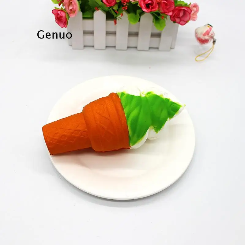 

Cute Ice Cream Simulation Squishy Colorful 10Cm Cake Slow Rising Cellphone Straps Kawaii Bread Toys Wipes Anti-Stress