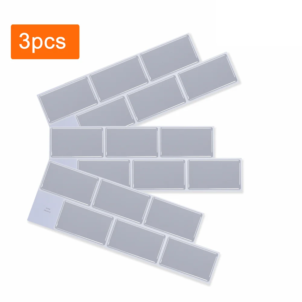 

WODECOR 3 sheets -- Waterproof Wall Sticker Self Adhesive DIY Wallpaper Subway 3D effect Wall Tiles