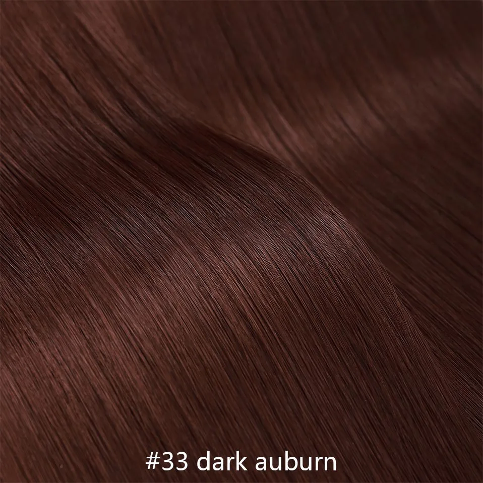dark auburn SNOILITE 26 дюймов Длинные прямые 5 клипс в одном куске Наращивание волос Синтетические зажимы в высокотемпературном волокне черный коричневый шиньон - Цвет: dark auburn