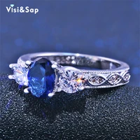 visisap 7mm bule oval stone ring fashion women engagement rings valentines day gifts hand ornaments jewelry wholesale b2890