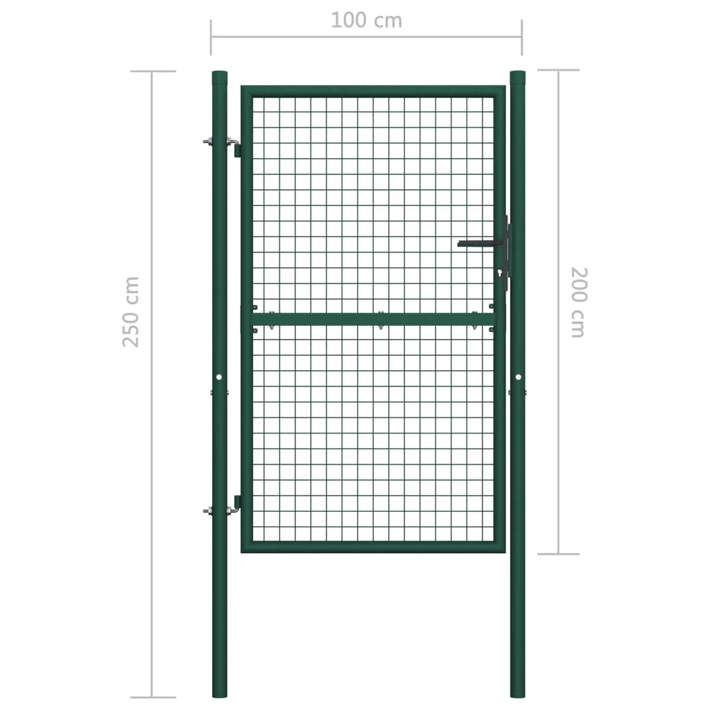 Puerta de valla de acero, 39,4 "x 78,7", Verde-4