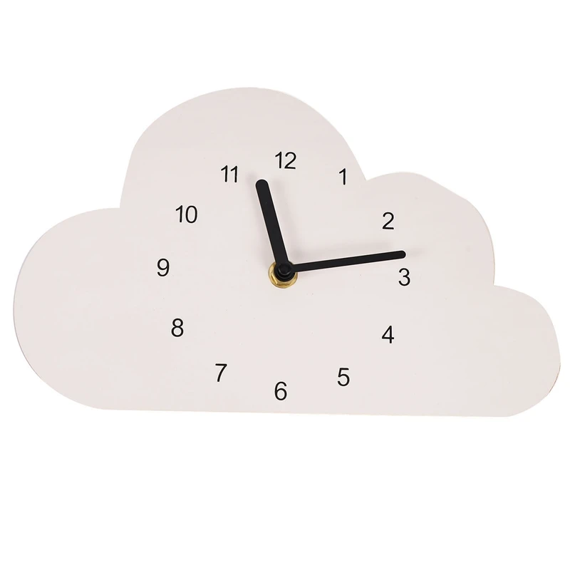 Nordic Style Nursery Clock Wooden Cloud Water Droplets Wall Hanging Decoration Decor Kids Children's Room | Дом и сад