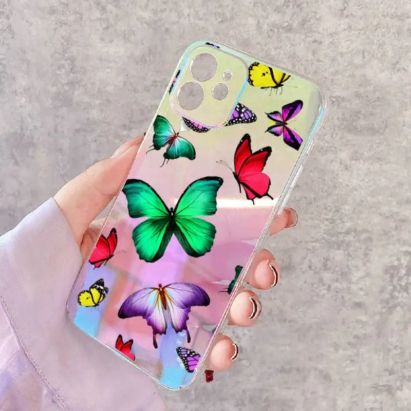 

butterfly Phone Case For iphone 11/12 Pro 11Pro/12Pro Max mini 6 7 8 6s Plus Case For iphone X XR XS max SE 2020 Apple Cover