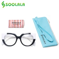 soolala optical glasses frame woman square prescription myopia computer anti blue light glasses transparent lenses eyewear