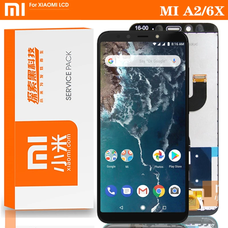 100% Оригинальный 5 99 ''ЖК дисплей с рамкой для Xiaomi Mi A2 MIA2/Mi 6X ЖК сенсорным экраном