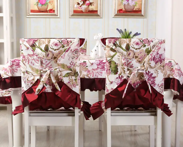 Печать скатерти обеденный стул покрытие высокого качества из хлопка и льна
