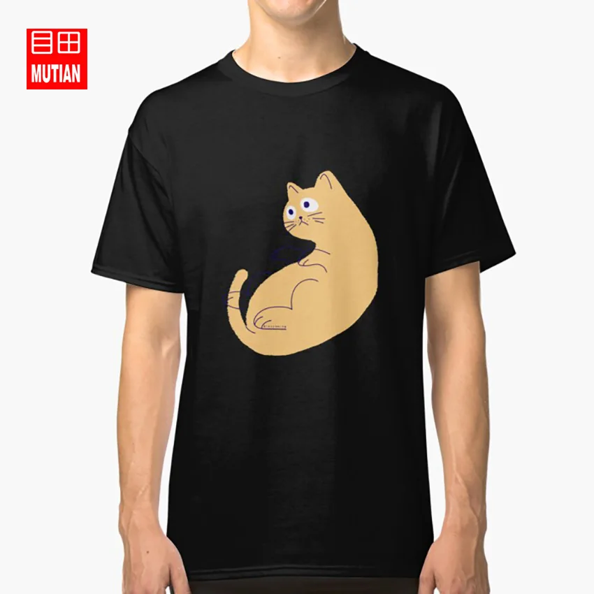 Забавная оранжевая кошка. Крутые питомцы. Футболка с надписью Love Animal|Мужские