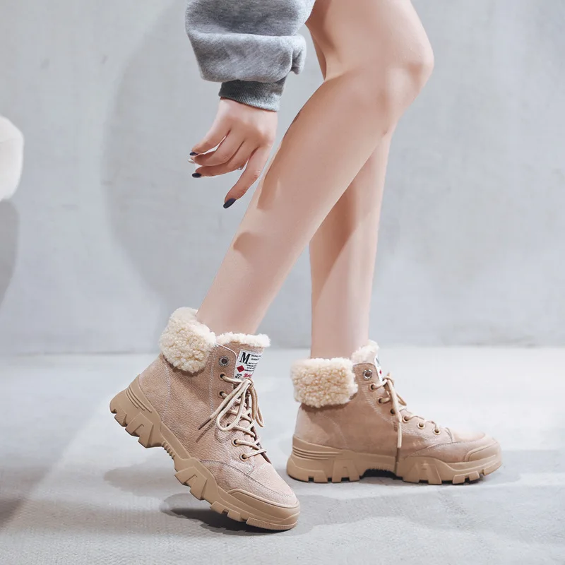 2019 г. новые осенние ботинки martin женские модные простые однотонные замшевые