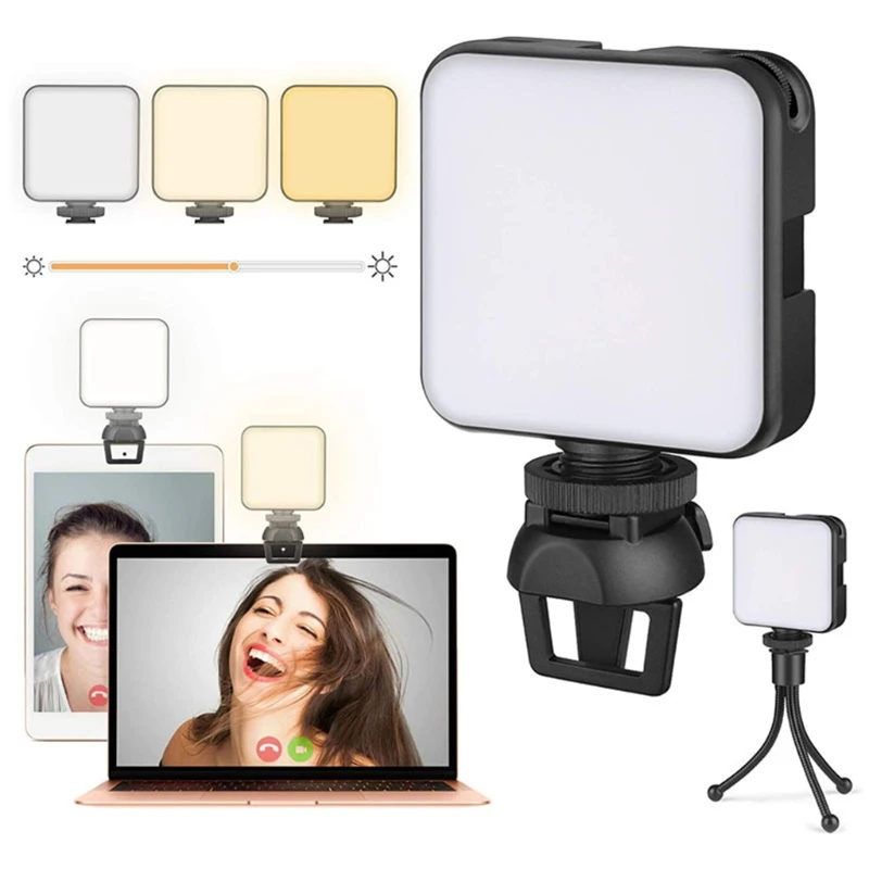 

Portable Photography Video Fill Light Kit Continuous Photography Lighting Color Filters Tabletop Streaming Rechargeable