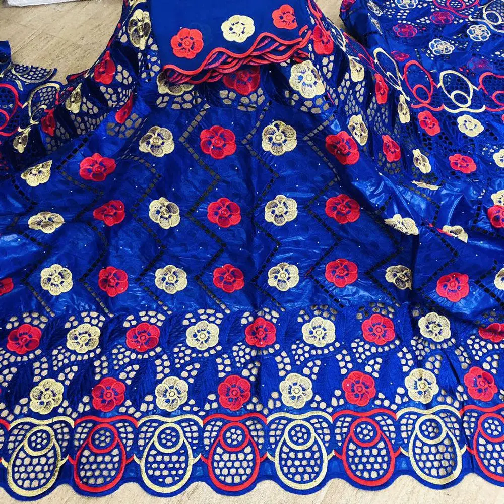 

5+2 yards African Bazin Riche Fabric 2020 High Quality Lace Nigerian Cotton Lace Fabric Brocade Lace Fabrics HLB60