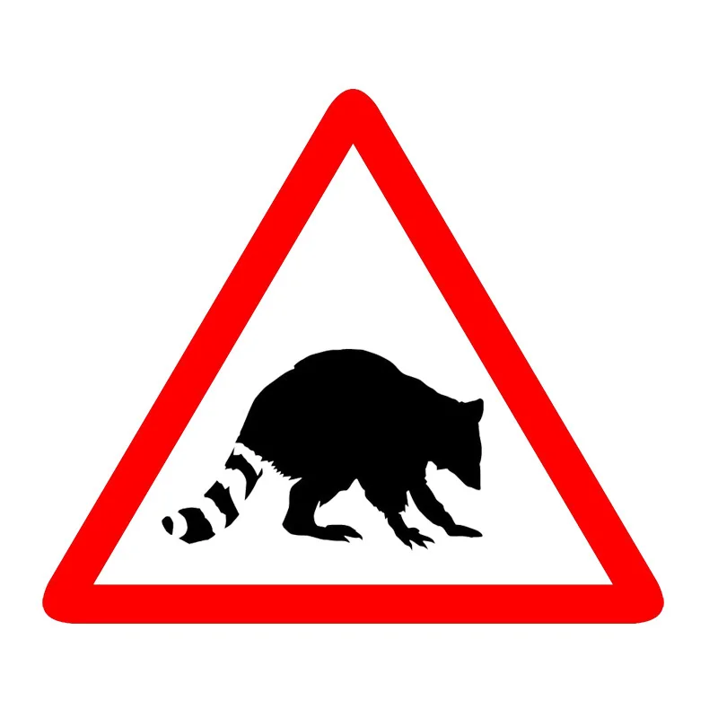 

Car Sticker Warning Sign: Raccoon PVC Waterproof Sunscreen Animal Sticker: 13CM* 11.1cm