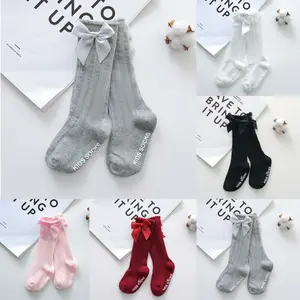 New Kids Toddlers Girls Big Bow Knee High Long Soft Cotton Lace Baby Socks Princess Sweet Dress Up S