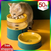 2 in 1 cat bowl water bowl cat food bowl automatic feeder cat supplies elevated cat bowl food bowl all for cats accessories