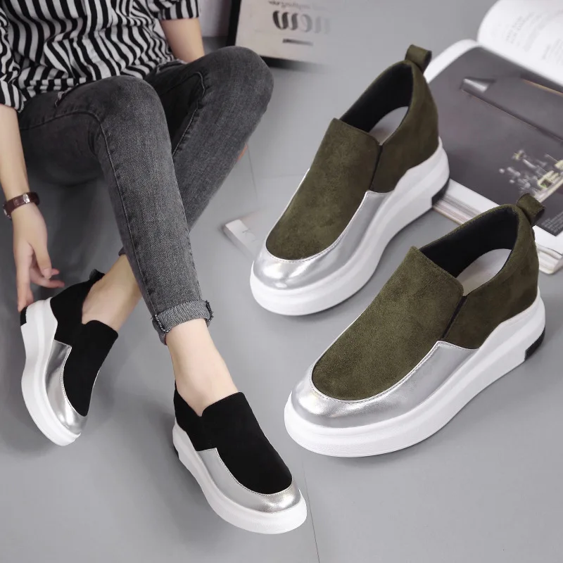 

Women Sneakers Casual Platform Sport Shoes Thick-soled Heighten Splicing Lazy Shoes Outdoor Comfortable Running Shoes High Heels