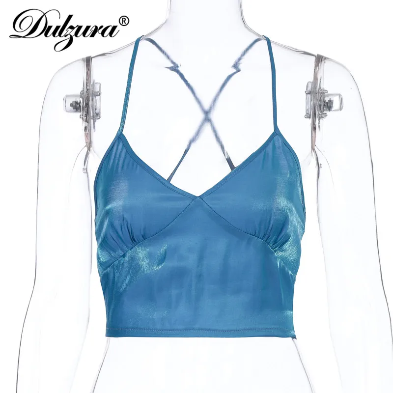 Dulzura bling sequin женское кроп топ на бретельках облегающее обтяжку сексуальные с