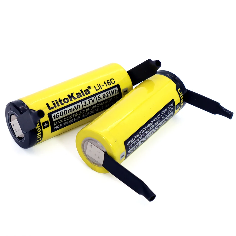 New LiitoKala Lii-16C 18500 1600mAh 3.7 V rechargeable battery Recarregavel lithium ion for LED flashlight+DIY Nickel | Электроника