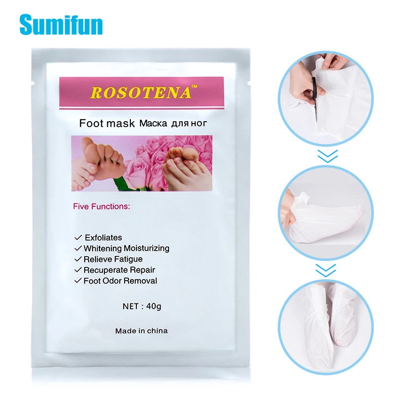 Sumifun 2 шт. отшелушивающая маска для ног педикюрные носки отшелушивающая маска для ног удаляет омертвевшую кожу каблуки для ног отшелушивающие маски C1640