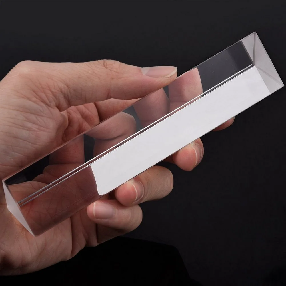 Треугольная оптическая стеклянная призма 30*30*200 мм светильник изучения Спектра