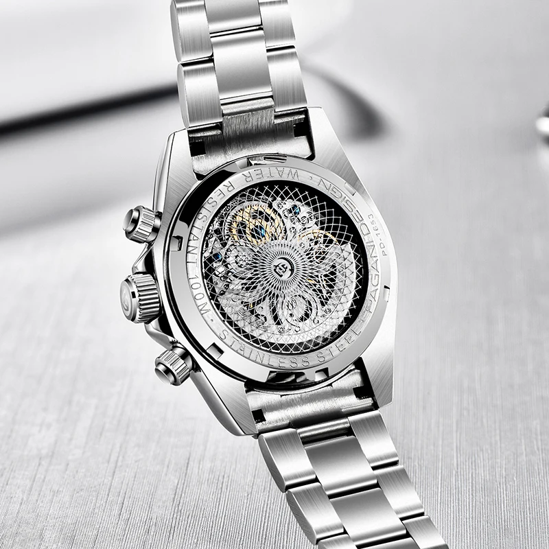

PAGANI DESIGN Fashion Brand Stainless Steel 100M Waterproof Men's Mechanical Watches Luminous Rainbow Men Automatic Wrist Watch