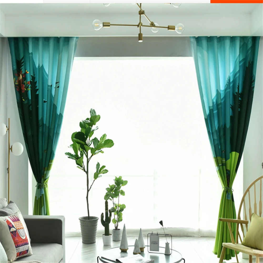 New curtains cute cartoon children's room boy girl bedroom study thickened full blackout | Дом и сад