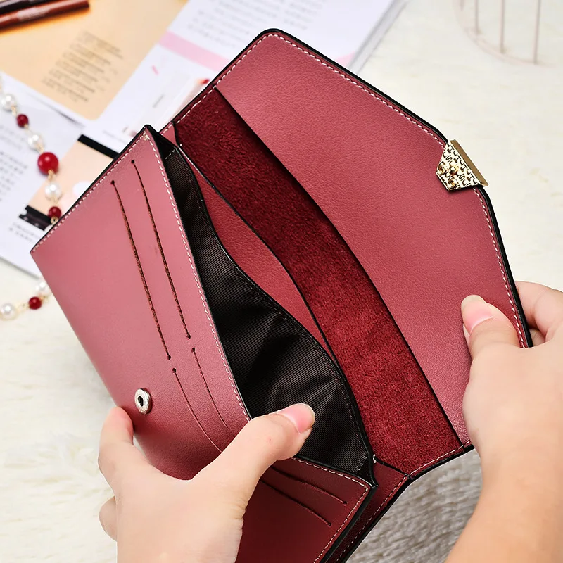 

New ladies wallet thin section hand envelope wallet long section small fresh and simple student wallet card package female