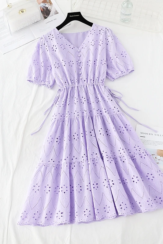 

2021 Summer White Long Dress Casual V-neck Cotton Linen Vestidos Women Short Sleeve Sundress Ruffle Vintage Dresses
