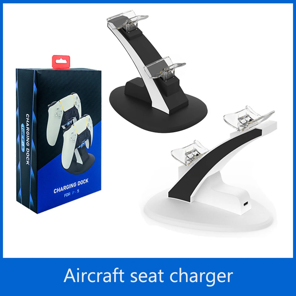 

Game Controller Dual Charger Dock Desktop Power Cradle Stand Station Wireless Charging Base Handle Seat Charger for Sony PS5