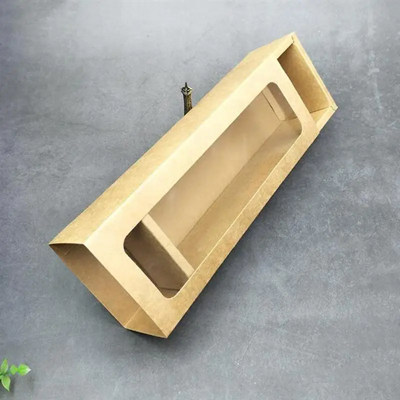 10 шт. бумажная Подарочная коробка упаковка с прозрачным окном из ПВХ швейцарская