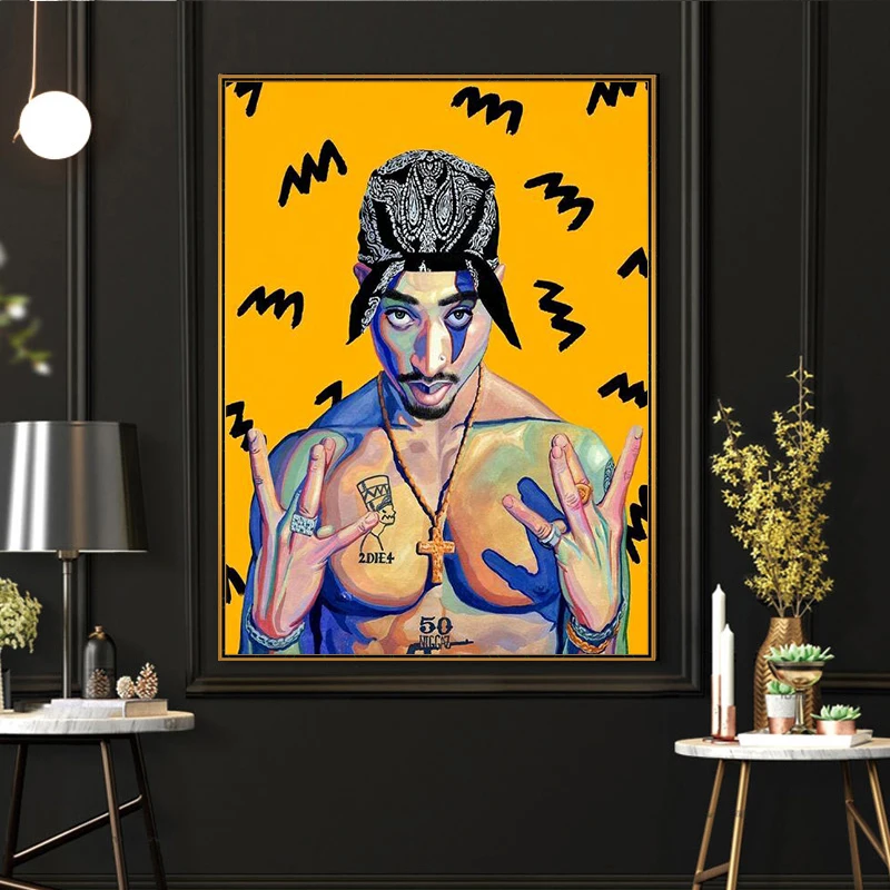 

Portrait Of 2PAC Canvas Paintings On the Wall Tupac Modern Art Posters And Prints Tupac Art Canvas Pictures Home Decor Cuadros