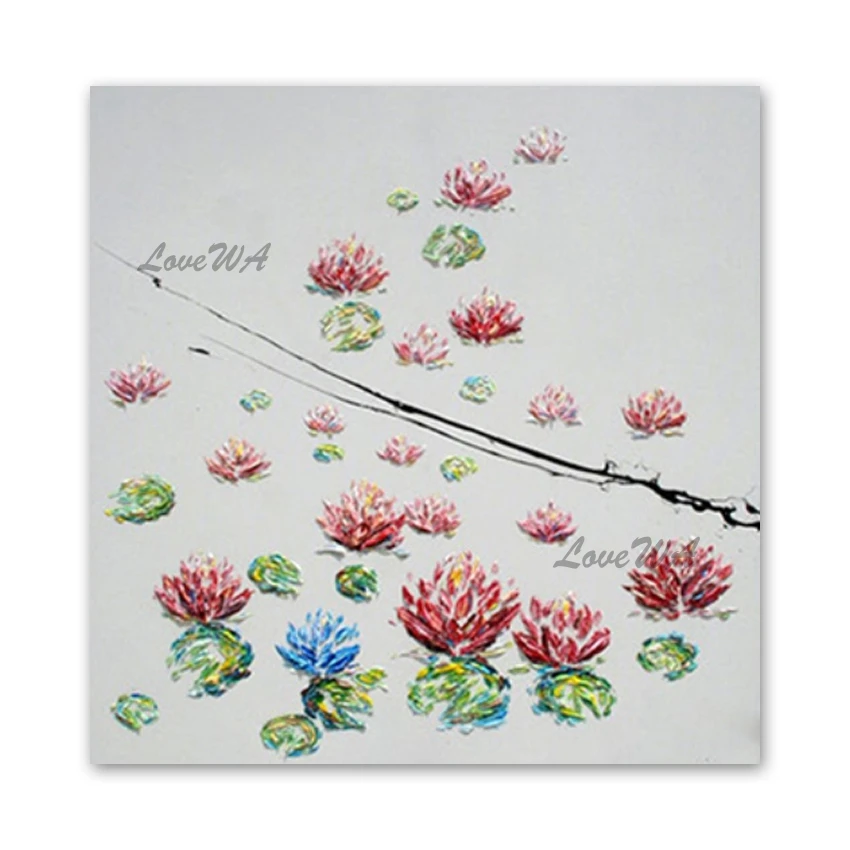 

Абстрактные цветы масляная живопись палитра 3D текстурированная Толстая акриловая живопись настенное художественное украшение ручная рос...