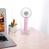 new mini handheld crystal lamp small fan portable usb mobile phone holder handheld fan makeup mirror electric cooling fan