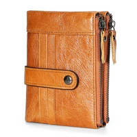 15pcs lot fashion purse mens genuine leather wallet rfid mini wallet male card holder small zipper coin purse wholesale