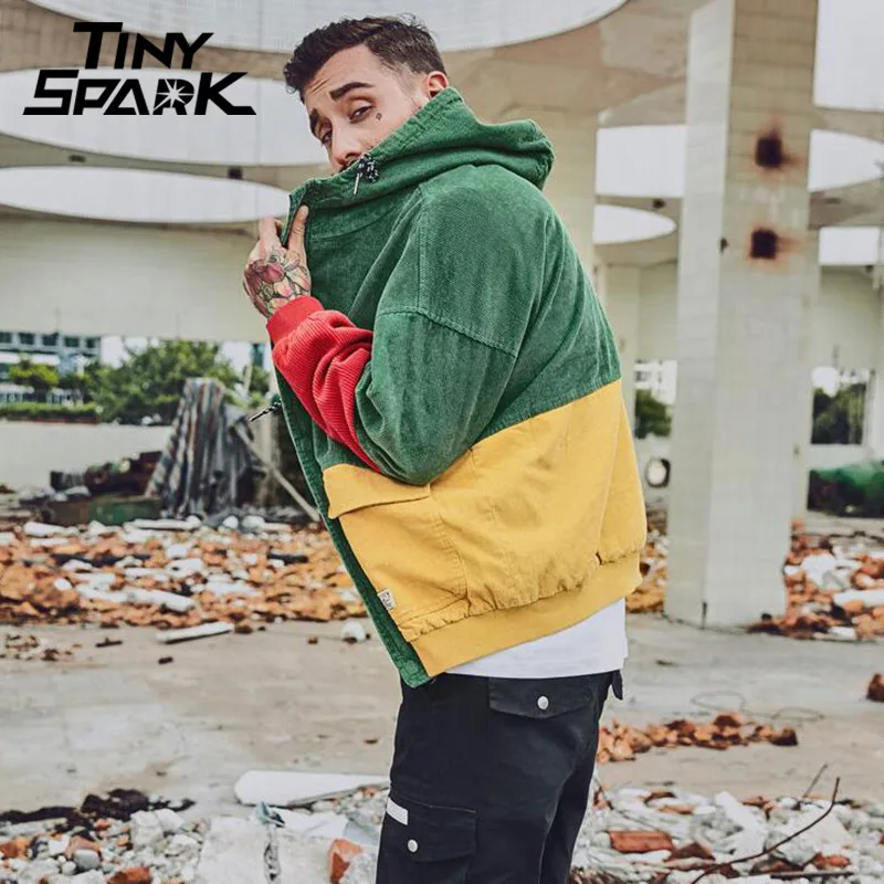 Толстовка в стиле хип-хоп свободная куртка Мужская зимняя Вельветовая Харадзюку