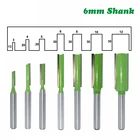 Хвостовик фрезы 7 шт.компл. 6 мм резьба по дереву одна двойная канавка прямая фреза по дереву фреза из карбида вольфрама