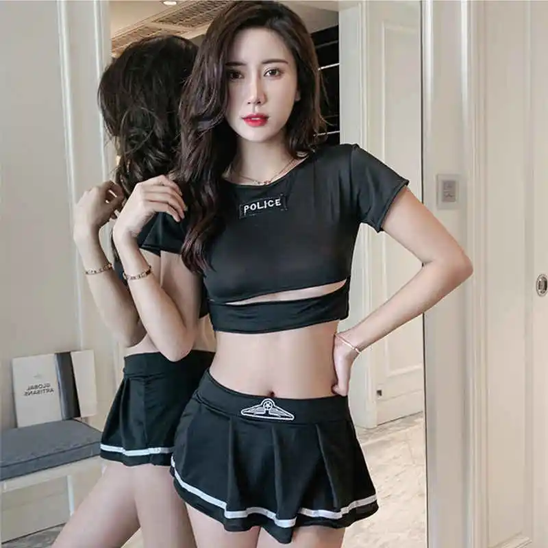 Сексуальное женское белье студент одежда футболки с короткими рукавами и