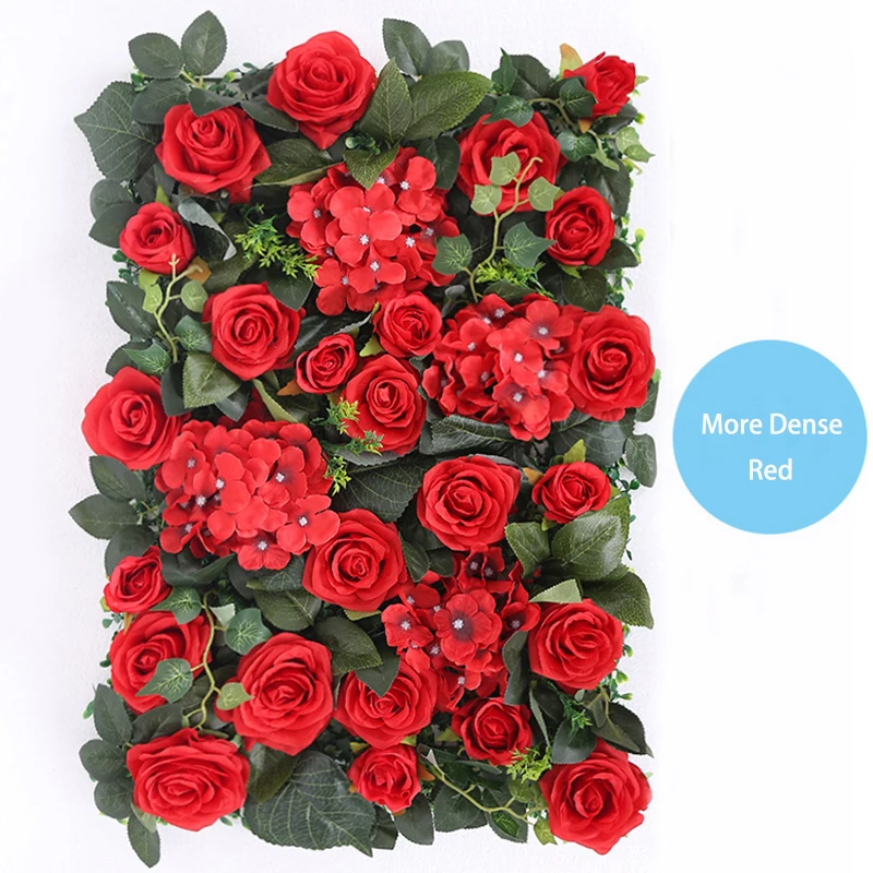 

3D Art Greenery Wall Silk Rose Flower Wall Wedding Baby Shower Decoration Birthday Party Backdrop Garden Outdoor Home Wall Decor