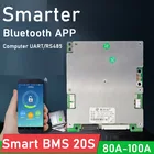 Защитная Плата smart BMS 20S, 80 А, 18650 А, 60 в, 72 в, для литий-ионных, литиевых аккумуляторов LifePo4, баланс, Bluetooth, приложение для ПК, управление дисплеем