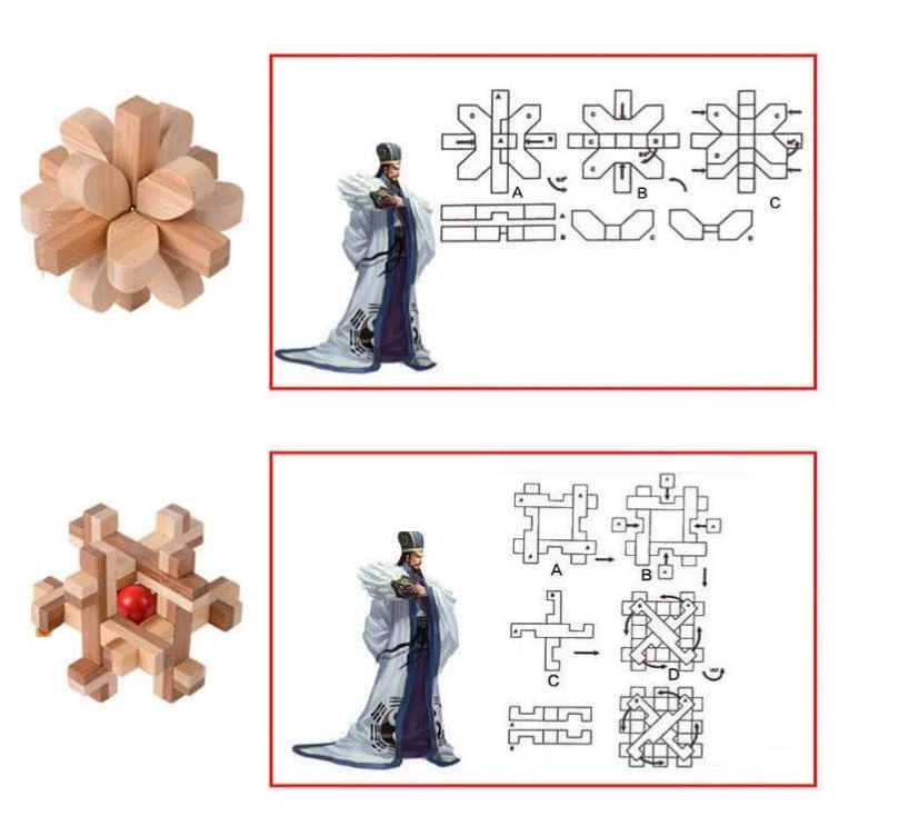 10 шт./компл. большой размер дизайн IQ Brain Teaser Kong Ming Lock 3D деревянные блокирующие