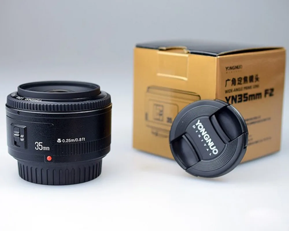 Объектив YONGNUO 35 мм YN35mm F2 объектив AF / MF с широкоугольной широкой диафрагмой