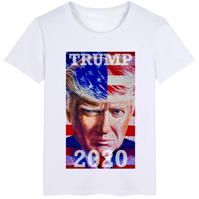 

Presidential Election 2020 Donald Trump America Flag Cotton Short-sleeved Supporter T-Shirt