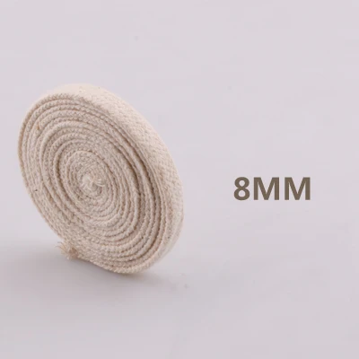 8mm flat 5yards 5yd/лот высокопрочный натуральный цвет круглый плоский канат хлопок шнуры для дома ручной работы аксессуары для одежды проекты рукоделия - Цвет: 8mm flat 5yards