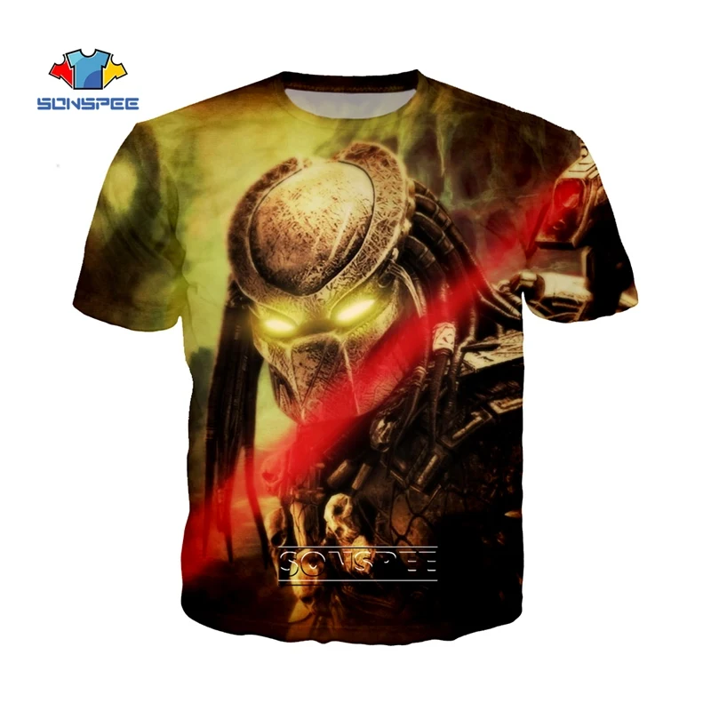 SONSPEE новые модные фигура хищника 3D Футболка с принтом для мужчин/для женщин