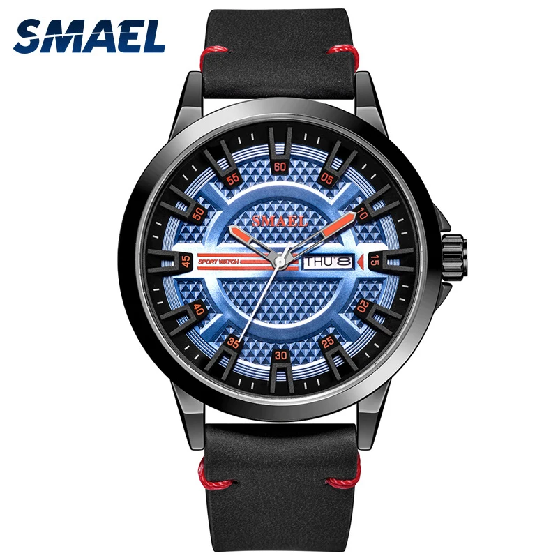 Top Brand Sport Watches For Men Fashion Alloy Quartz Clock Male Waterproof Leather Strap Multifunction Calendar Man Wristwatches