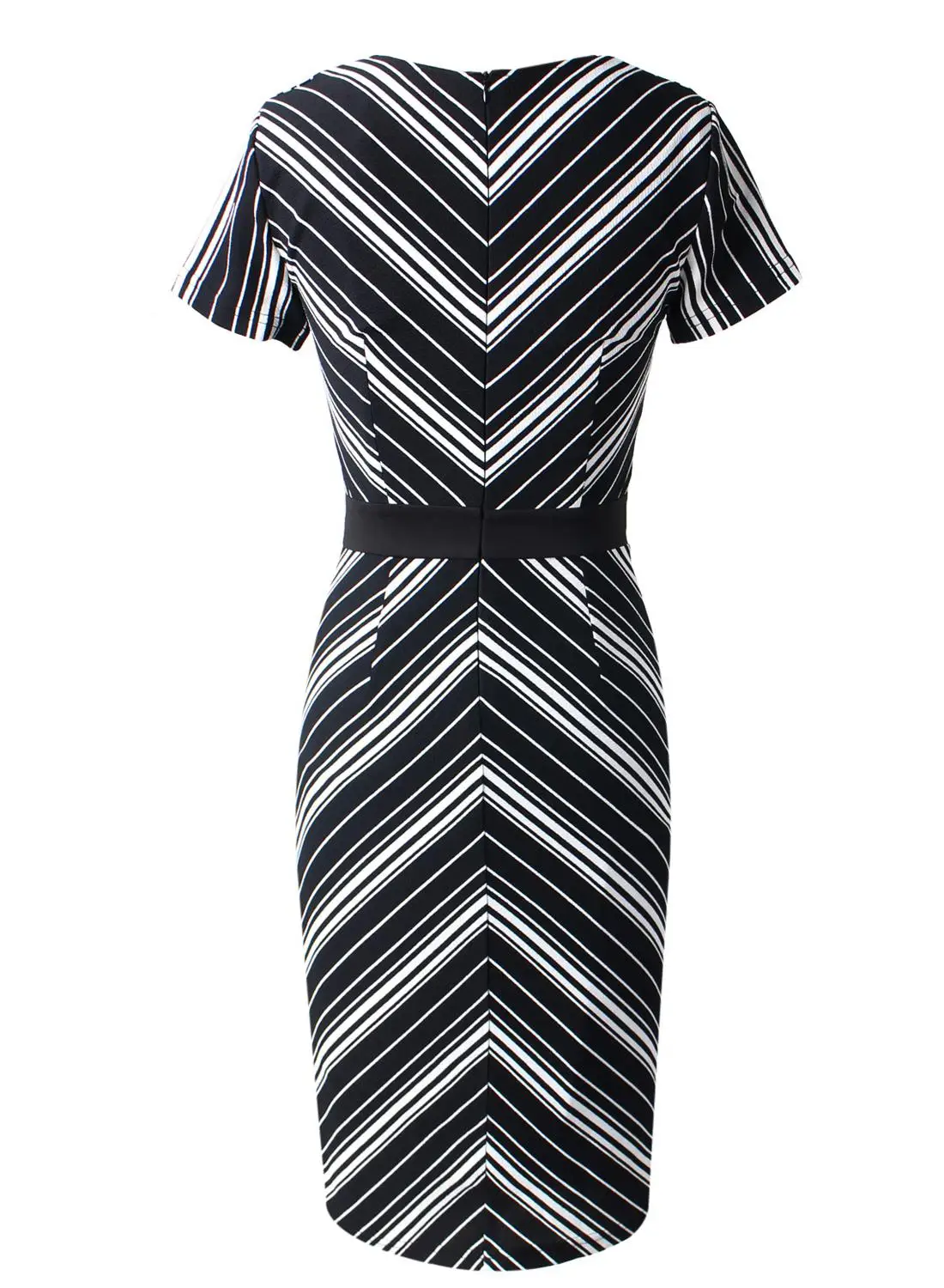 Женское винтажное платье Vfemage облегающее платье-футляр в полоску с рюшами