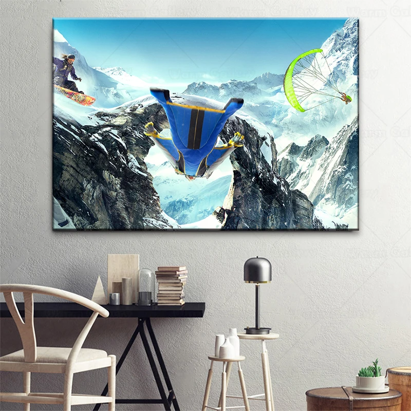 Картина на холсте постеры и принты для катания лыжах сноуборде снежной горе