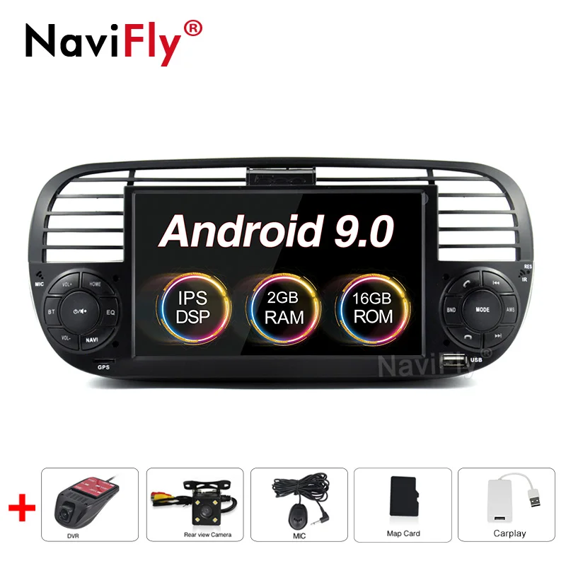 Новинка! Ips DSP Android 9,0 автомобильный dvd-плеер gps для FIAT 500 аудиосистема Автомобильный gps навигация для FIAT 500 ноутбук OBD - Цвет: Camera  DAB player