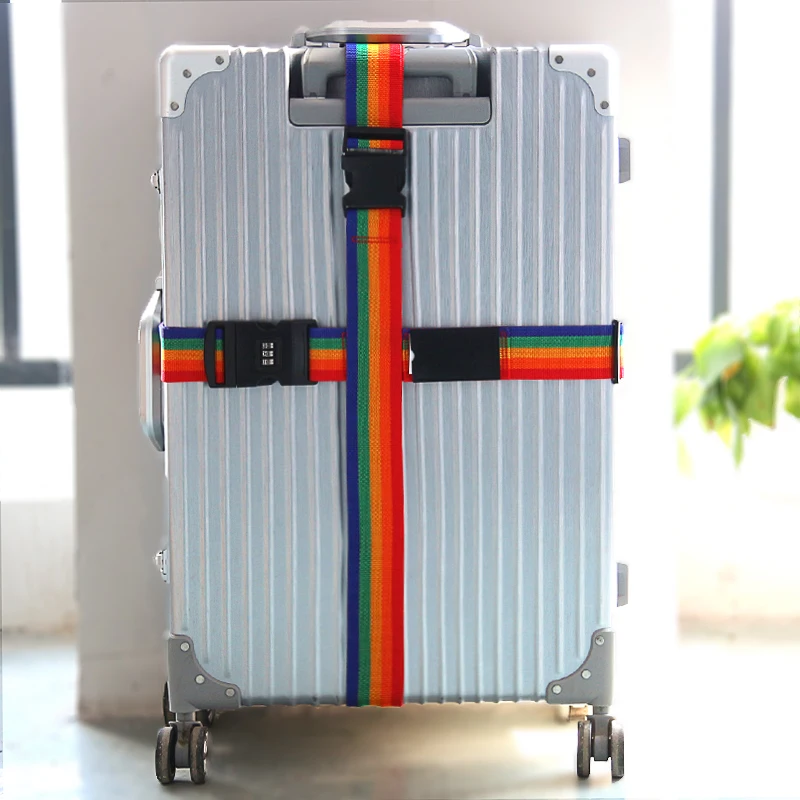 Yesello нейлоновая веревка с замком для путешествий, ремни для багажа, защитные аксессуары для путешествий, регулируемый ремень для упаковки чемодана - Цвет: 6