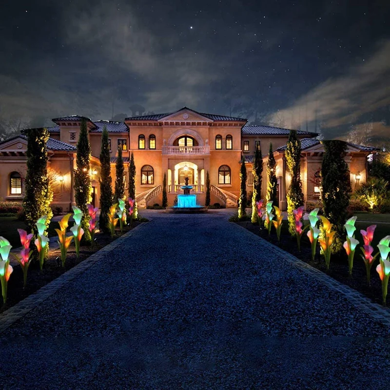 

Solar Flower Lights Outdoor,Multi-Color Changing Landscape Lights,Garden Lights Calla Lily Flowers for Garden,Backyard