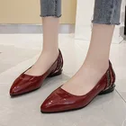 Женские офисные туфли, модельные туфли на низком каблуке, с острым носком, модель 8635N, 41, для осени, размера плюс